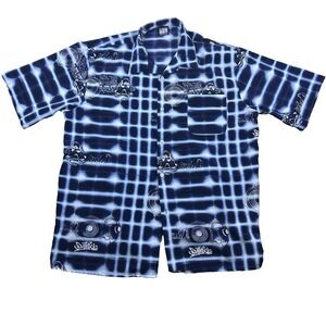 Southpole Mens XXL Blue Graffiti DJ Shirt Y2K Korea‎ Hip Hop Streetwear Rare